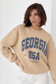 Женский свитшот оверсайз с надписью Georgia USA кофейный цвет M