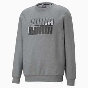 Толстовка мужская Puma Power Logo Crew Neck Sweatshirt​​​​​​ 849791 03 (серый, хлопок, флис, спортивная, пума) L (52-54)