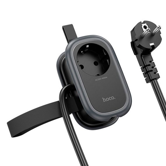 Мережевий фільтр HOCO NS6 на 1 розетку + 2 USB + USB-C, 30W, кабель 1.1м, 220В | Зображення 1