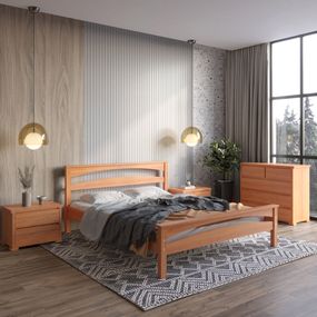 Двоспальне дерев'яне ліжко Mebigrand Чикаго Сіті Яблуня 160х200 см (MBG-9957)