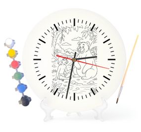 Дитячий набір для творчості годинник-розмальовка Мауглі (за мотивами Книги джунглів Редьярда Кіплінга) 30 см (Г0020)