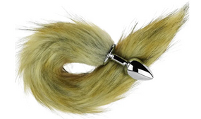 Анальная пробка с хвостом EGZO - Fox Tail Silver Plug Brown, size S Sex Aura