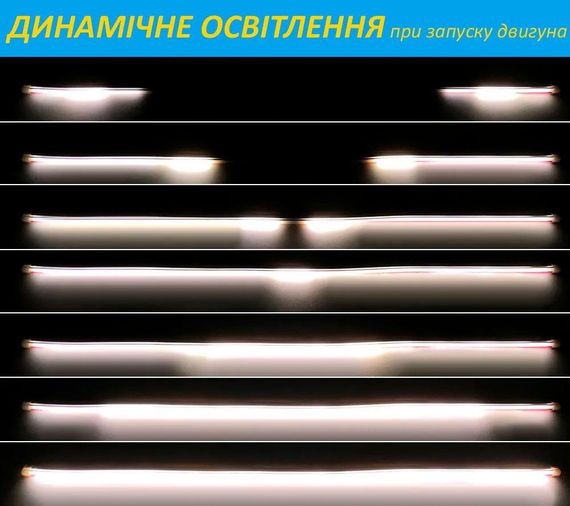 LED стрічка підсвітка капота 120 см з ефектом "сканування" при старті 12В світлодіодна | Зображення 5