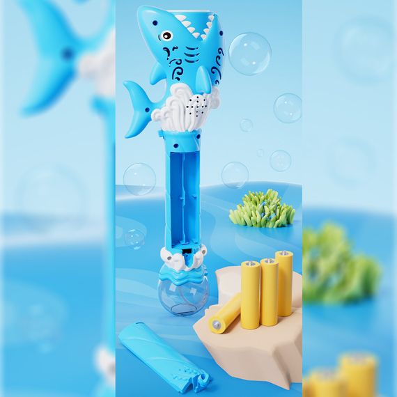 Пістолет з мильними бульбашками H038 Shark + bottle 50ml Light Blue | Зображення 4