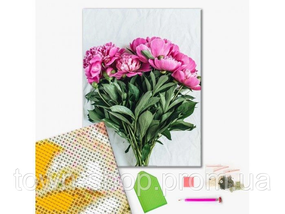 Алмазная мозаика "Садовые пионы" Brushme DBS1044 40х50 см