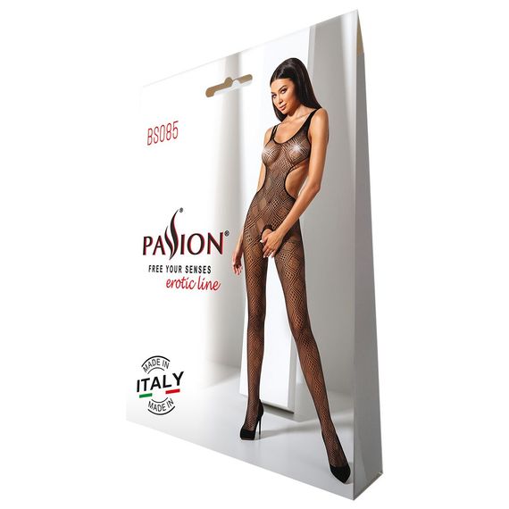 Еротичний бодістокінг з малюнком Passion BS085 black, One size | Зображення 8