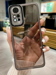 М'який силіконовий чохол зі склом на камеру для Xiaomi Redmi Note 11 4G / 11s колір Чорний