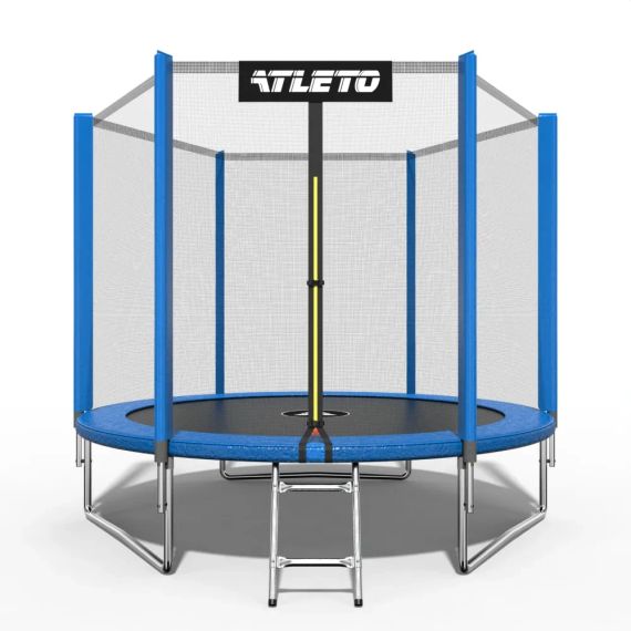 Батут детский Atleto 183 см с защитной сеткой и лестницей для дома и дачи синий 42400454 | Зображення 1