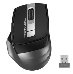 Миша бездротова безшумна A4Tech Fstyler FG35S (Grey), USB, колір чорний+сірий