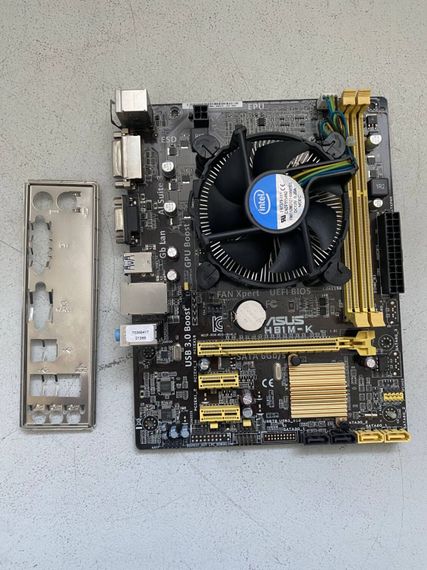 Комплект: материнська плата Asus H81M-K / Intel Core i5-4570 (4 ядра по 3.2 - 3.6 GHz) / Intel HD Graphics 4600 / Socket LGA1150 / Кулер BOX б/в + Подарунок Розумна інтерактивна зубна щітка Colgate Connect M1 / Bluetooth | Зображення 1