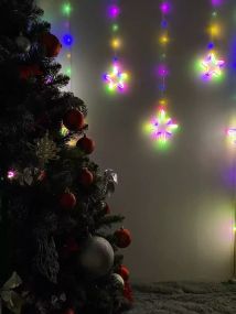Гірлянда штора з фігур Зірка 9LED 3х1м RGB