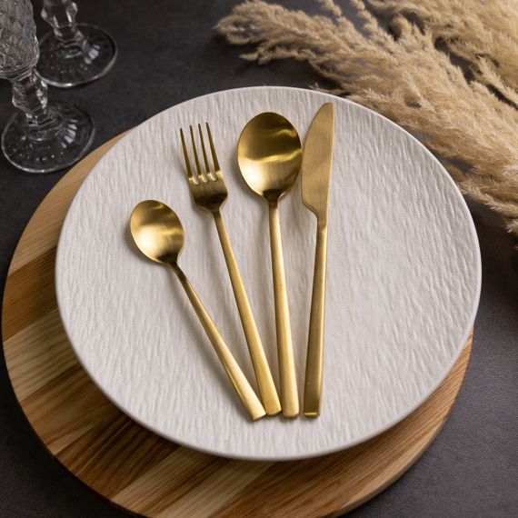 Набір столових приборів на 6 персон 24 предмети столовий набір приборів Золотистий HP-20-25 | Зображення 2