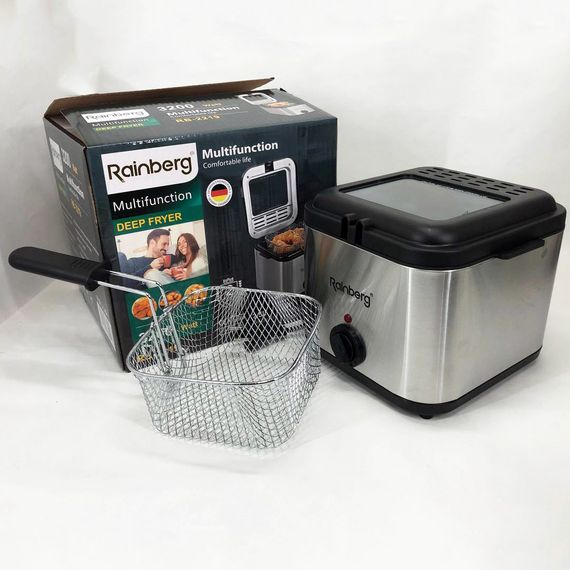 Фритюрница для дома Rainberg RB-2219 с терморегулятором и съемной чашей электрофритюрница мини фритюрница RI-86 | Зображення 5