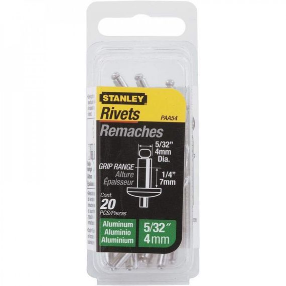 Ніти алюмінієві STANLEY, Ø= 4 мм, захват - 6 мм, уп. 20 шт.(DW) ST-1-PAA54T