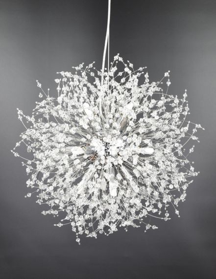 Люстра підвісна на 12 лампочок 26474 Хром 50-160х50х50 см. | Зображення 3