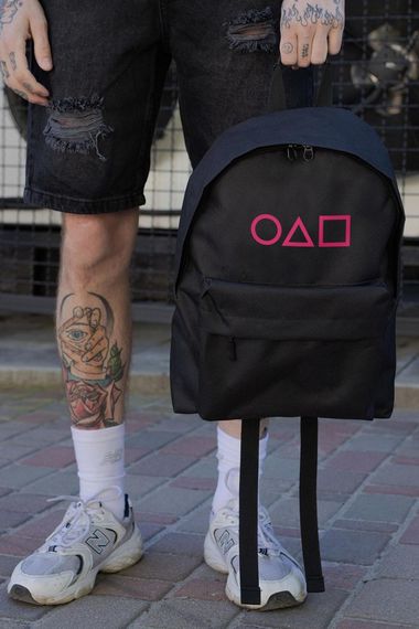 Повсякденний Рюкзак Шкільний  Without Compact З Принтом Гра В Кальмара Black