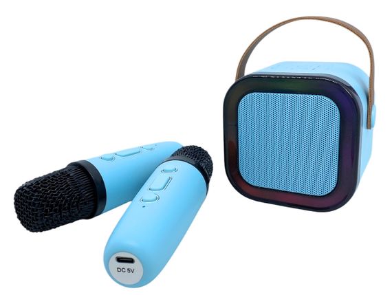 Караоке система детская колонка 2 микрофона bluetooth с подсветкой, регулятором громкости беспроводная K12 | Зображення 5