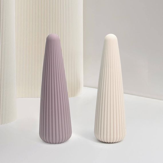 Вибратор-конус рельефный Sweet Em, 10 режимов, бежевый, 12.8 х 3.8 см Sex Aura | Зображення 3