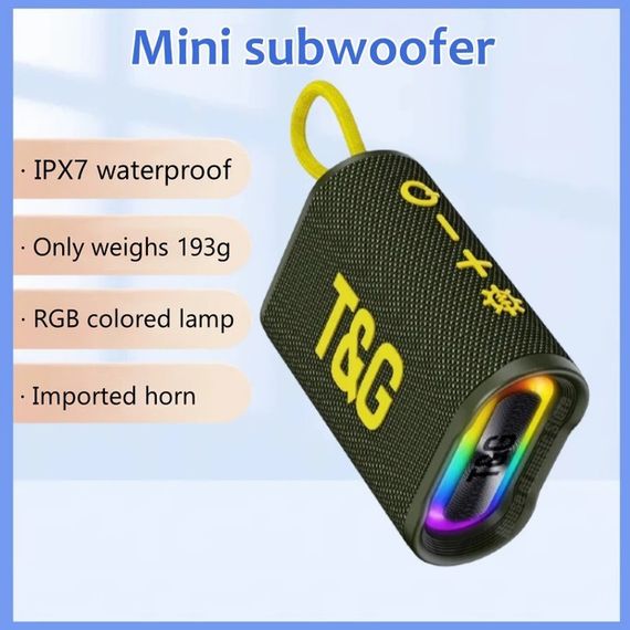 Bluetooth колонка з красивим підсвічуванням TG396, Колонка портативна акумуляторна AW-51 | Зображення 1