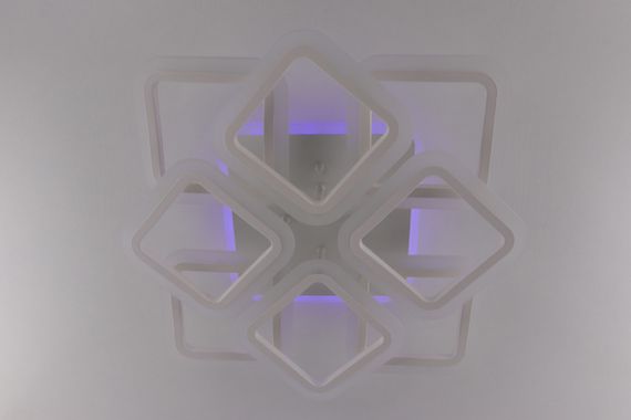 Люстра світлодіодна стельова LED світильник для квартири на стелю лед з пультом 25611 Білий 11х50х50 см. | Зображення 4