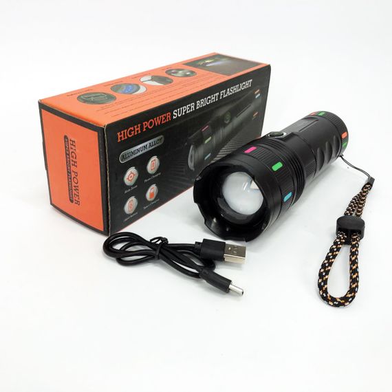 Фонарик военный 701-PM10-TG, Портативный светодиодный фонарь с USB-зарядкой, Оригинальный ручной фонарь OM-71 | Зображення 4