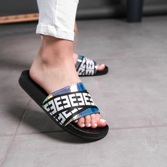 Женские шлепки Fashion Fefe 1763 39 размер 245 см Черный | Зображення 3