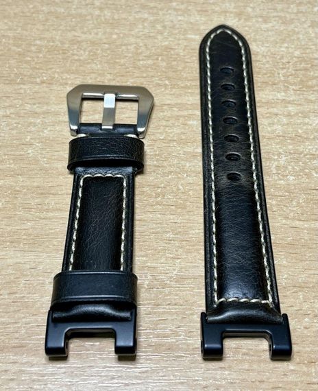 Кожаный ремешок Primolux F001 Steel buckle для часов Xiaomi Amazfit T-Rex (A1918) / T-Rex Pro (A2013) - Black | Зображення 4