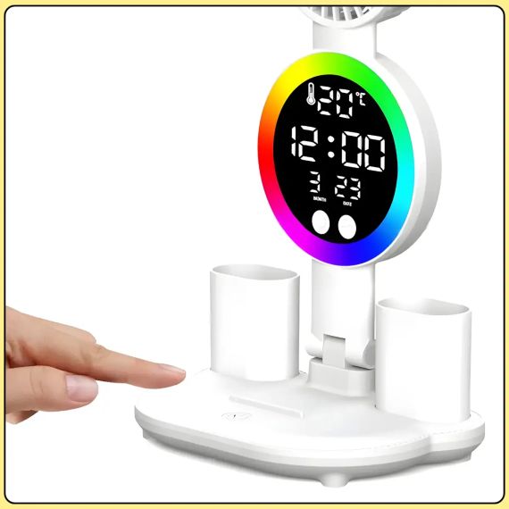 Настільна LED-лампа з 4 панелями, вентилятором і дисплеєм KRX-104 | Зображення 2
