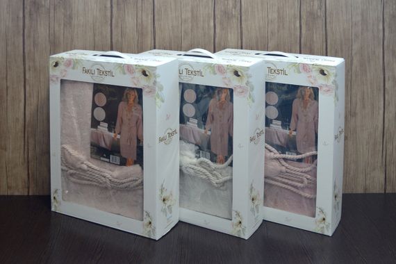 Жіночий набір Fakili Alinda з рушниками Пудровий L | Зображення 1