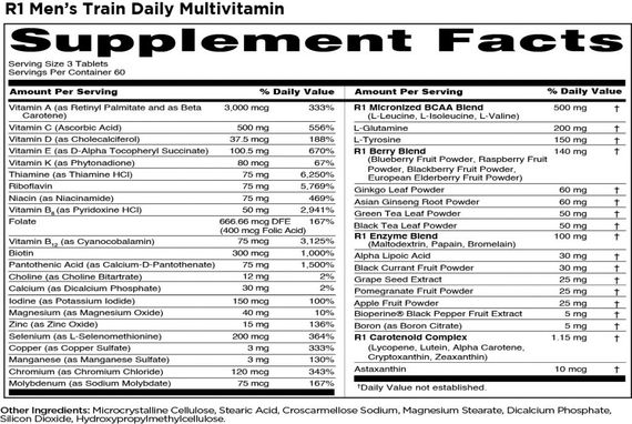 Вітаміни для чоловіків Rule One Men's Train Daily Multivitamin 180 tablets | Зображення 3