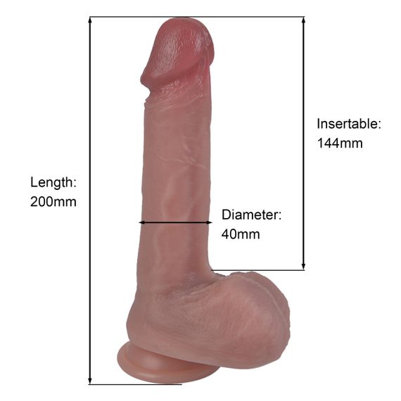 Фалоімітатор - Erospace Natural Play Silicone Dildo D1, 21 см Sex Aura | Зображення 8