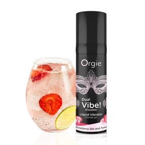 Рідкий вібратор DUAL VIBE коктейль Джин-тонік полуниця, 15 мл Orgie