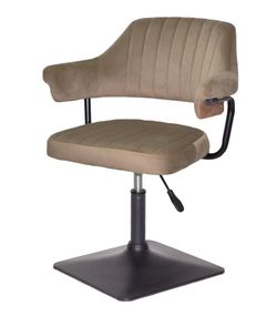 Кресло Jeff 4-BK-Base велюр кофейный B-1042, черная квадратная нога-опора, с регулировкой высоты