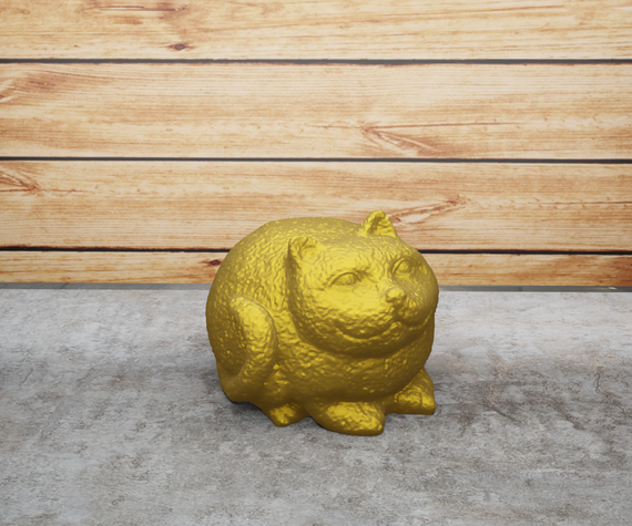 Статуэтка  толстый кот (Fat Cat) 100, Золотистый
