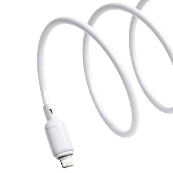Дата кабель Baseus Silky Series OS Fast Charging USB to Lightning 2.4A (2m) (P1037770) Moon White | Зображення 2