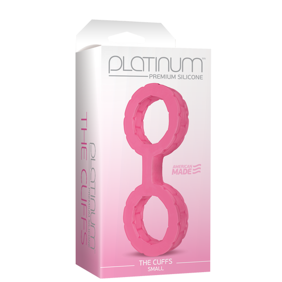 Наручники з силікону Doc Johnson The Cuffs Small - Pink, добре тягнуться, для рук і для ніг | Зображення 1
