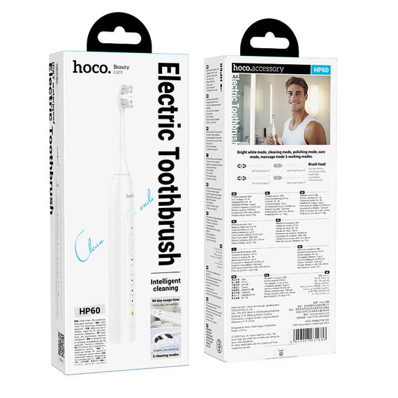 Електрична зубна щітка HOCO HP60 Wave electric toothbrush White | Зображення 1
