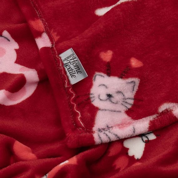 Плед Ardesto Flannel Котики із сердечками ART0124PB 160х200 см | Зображення 3