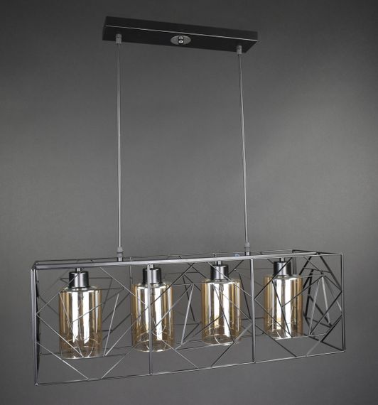 Люстра підвісна LOFT на 4 лампочки 27769 Чорний 30-100х25х71 см. | Зображення 2