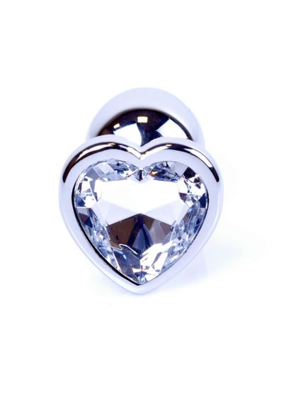 Анальна пробка - Jewellery Silver Heart Plug Clear | Зображення 2