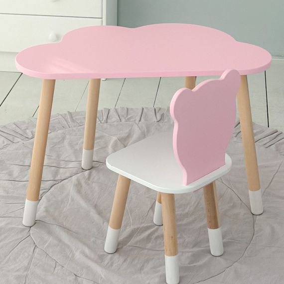 Дитячий стіл хмаринка 46х70х40, столик трюмо для дівчаток, рожевий | Зображення 6