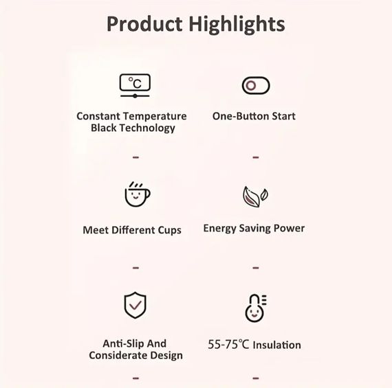 USB-підігрівач для чашки з 3 режимами температури, термостатом | Зображення 9