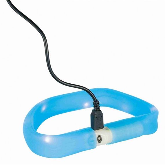 Нашийник Trixie Flash Light Ring USB для собак з підсвічуванням силіконовий синій широкий розмір M-L 50 cм/18 мм | Зображення 1