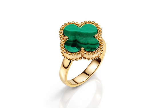 Кольцо из жёлтого золота с малахитом К-0574 20.5
