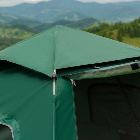 Палатка кемпинговая  3-местная с тентом 235*235*155 см зеленый | Зображення 4