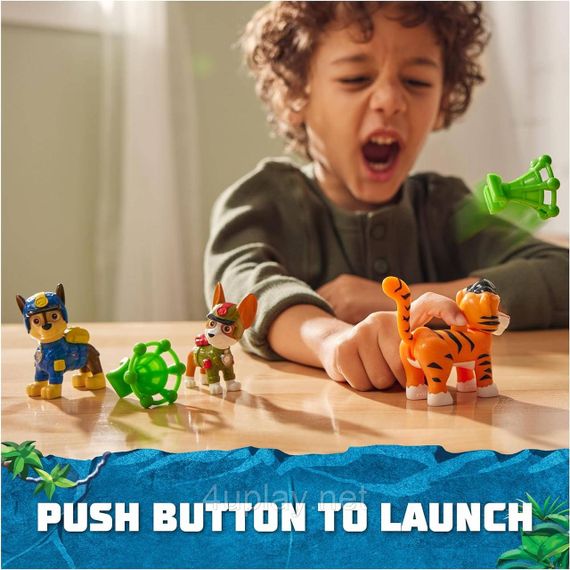Набор из 3 фигурок Щенячий патруль Гонщик, Трекер, Тигр Оригинал Paw Patrol Jungle Pups Chase, Tracker, Tiger | Зображення 5