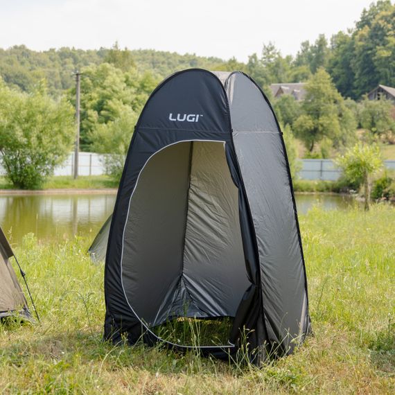 Палатка душ-туалет для кемпинга автомат 120×120×190 (см) тент для душа и туалета туристический LU-015DB Черный | Зображення 1