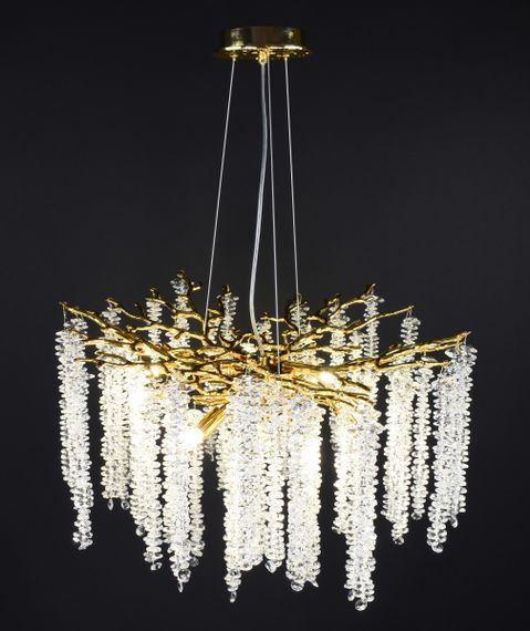 Люстра підвісна на 8 лампочок 27746 Золото 40-150х60х60 см. | Зображення 5