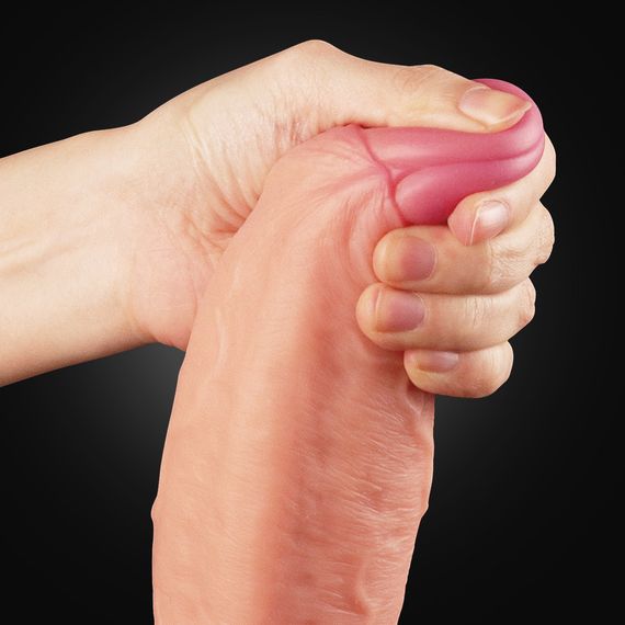 Фалоімітатор - Dual-Layered Silicone Cock 11" Flesh Sex Aura | Зображення 2
