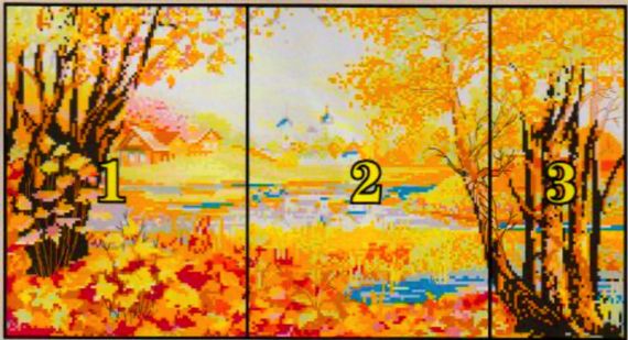 Набор для вышивания по нанесённой на канву схеме "Beautiful view of lake (2)". AIDA 14CT printed 50*30 см | Зображення 2